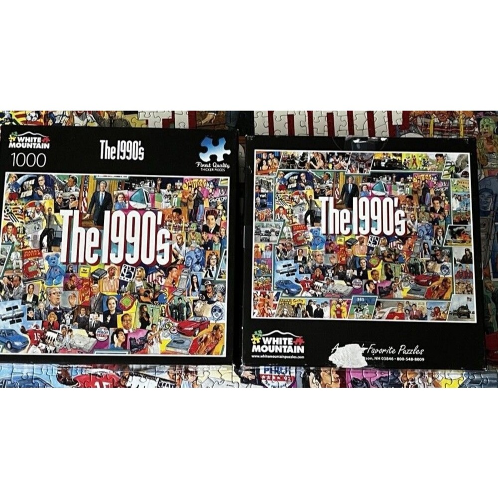 "The 1990's" Retro Themed 1000 Piece Puzzle by White Mountain Used Complete - Picture 3 of 8